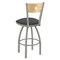 Holland Bar Stool Co 25" Swivel Counter Stool, Nickel Finish, Nat Back, Canter Storm Seat 83025ANNatMplB004 - alternate 2